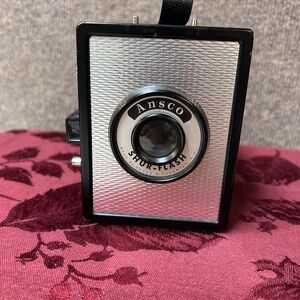 Vintage Ansco‎ Black and Silver Shur-Flash Box Camera